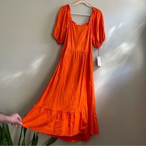 Women’s Orange Open Back Tie Sundress Who What Wear